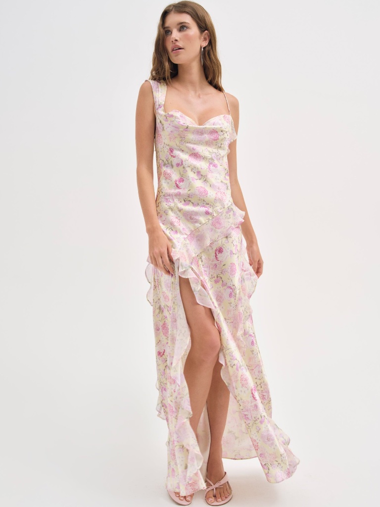For Love & Lemons Sawyer Maxi Dress Xxs / Yellow